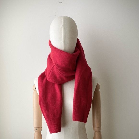 joodito 100% cashmere origami snake scarf wraparound wrap oversized slouchy red - Picture 3 of 11